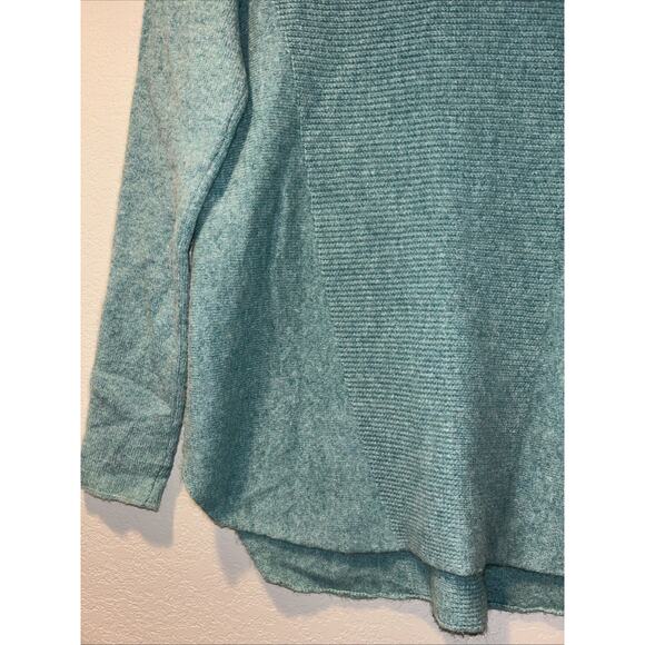 Max Studio Cashmere Sweater Womens Small Turquoise Round Hem Quiet Luxury - Picture 6 of 8